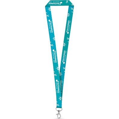 BRIGHTON. SET Lanyard SUBLIMATION Long II (20 mm) mit 20-mm-Schnellverschlusskarabiner, Weiß