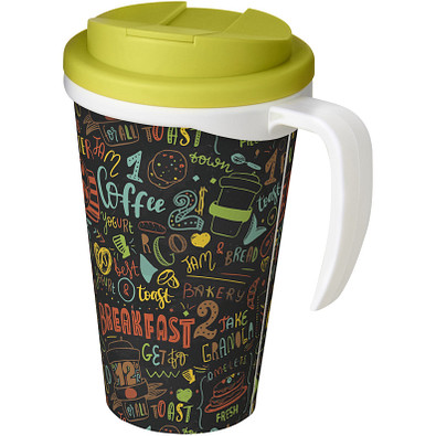 Brite-Ameriano® Grande 350ml Isolierbecher, auslaufsicher, weiß/limone