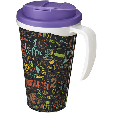 Brite-Ameriano® Grande 350ml Isolierbecher, auslaufsicher, weiß/lila