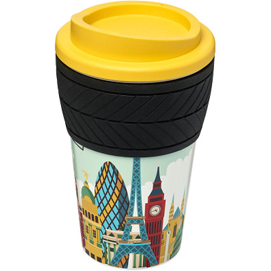 Brite-Americano Isolierbecher mit Schutzring Reifenprofil, 350 ml, gelb
