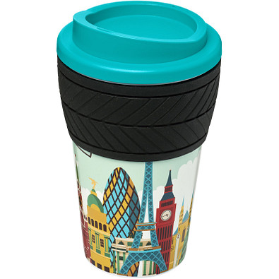 Brite-Americano Isolierbecher mit Schutzring Reifenprofil, 350 ml, türkis