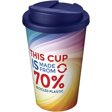 Brite-Americano® Eco 350 ml Isolierbecher mit auslaufsicherem Deckel, blau