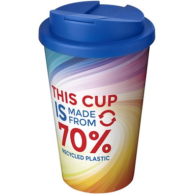 Brite-Americano® Eco 350 ml Isolierbecher mit auslaufsicherem Deckel, mittelblau
