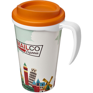 Brite-Americano Grande Isolierbecher, 350 ml, weiss,orange