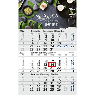 Geiger-Notes Monatskalender Budget 3 Bestseller, inkl. Druck, blau