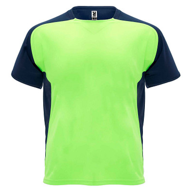 Bugatti T-Shirt Unisex aus recyceltem Material, Fluor Green / schwarz, 2XL