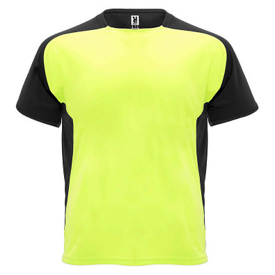 Bugatti T-Shirt Unisex aus recyceltem Material, Fluor Yellow / schwarz, S
