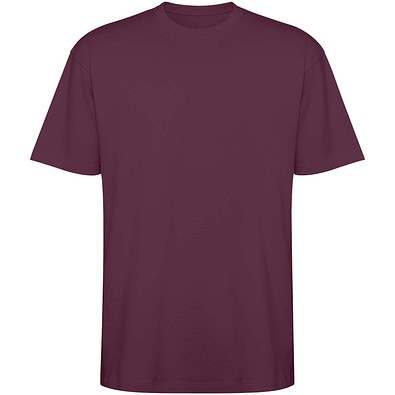 Bull Overzise T-Shirt Unisex, Plum red, M