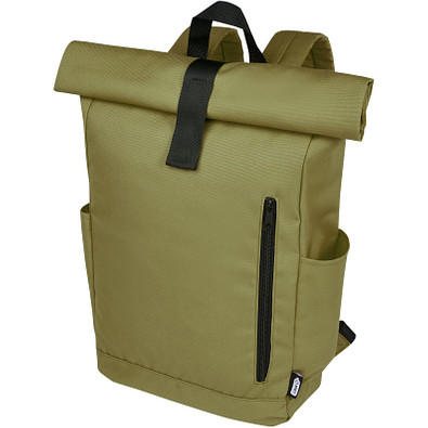 Byron 15,6 Zoll GRS RPET Roll-Top Rucksack 18 L, olive