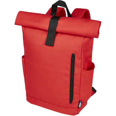 Byron 15,6 Zoll GRS RPET Roll-Top Rucksack 18 L, rot