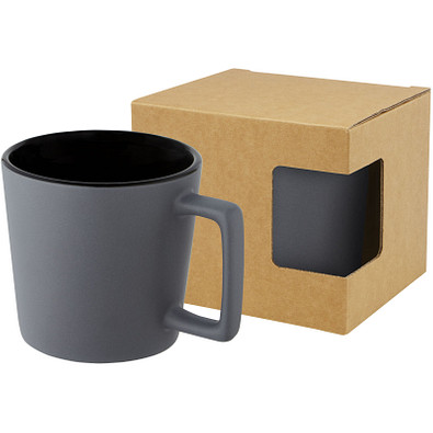 Cali 370 ml Keramiktasse mit matter Oberfläche, schwarz