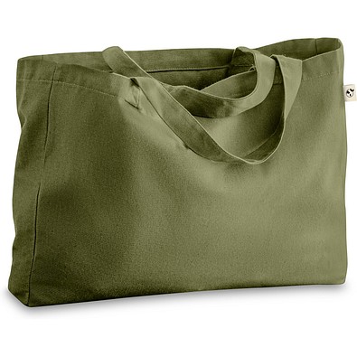 CAMDEN. Tragetasche aus Baumwolle (50%), recycelter Baumwolle (30%) und polyester (20% rPET) (280 g/m²), Dunkelgrün