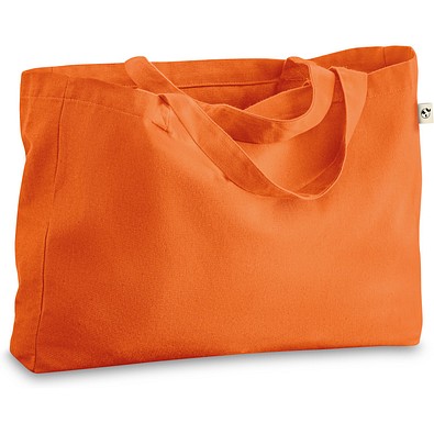 CAMDEN. Tragetasche aus Baumwolle (50%), recycelter Baumwolle (30%) und polyester (20% rPET) (280 g/m²), Orange