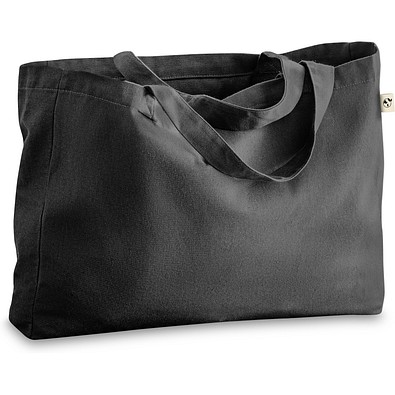 CAMDEN. Tragetasche aus Baumwolle (50%), recycelter Baumwolle (30%) und polyester (20% rPET) (280 g/m²), Schwarz