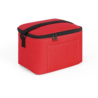 CANCUN. Kühltasche aus recyceltem 600D-Polyester mit verstellbarem Gurtband 7 L, Rot
