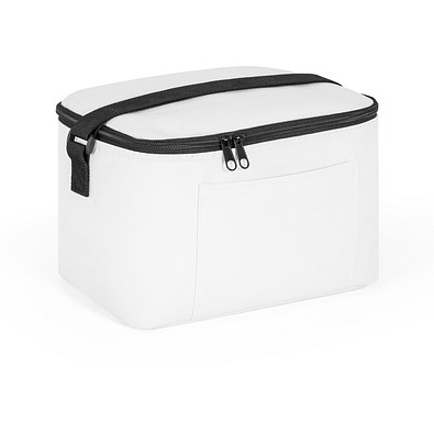 CANCUN. Kühltasche aus recyceltem 600D-Polyester mit verstellbarem Gurtband 7 L, Weiß