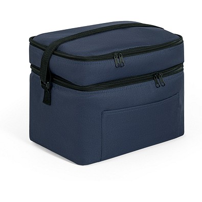 CANCUN LARGE. Kühltasche aus 600D, recyceltem Polyester, mit verstellbarem Gurtband 14 L, Blau