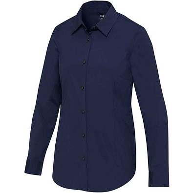 Carnelian 133 g/m² Popeline Bluse, marineblau, L