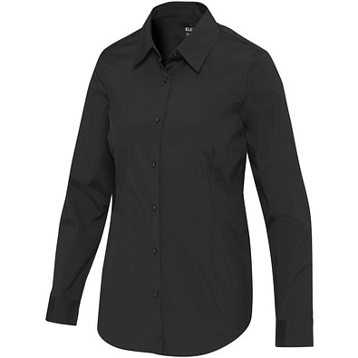 Carnelian 133 g/m² Popeline Bluse, schwarz, S