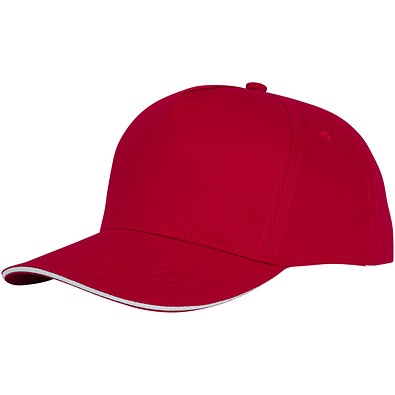 Ceto Kappe mit 5 Segmenten und Sandwichschirm, rot