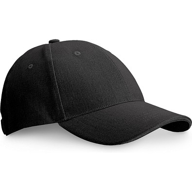 CHRISTOPHE. Sandwichmütze aus 100% Baumwolle (260 g/m²), Schwarz