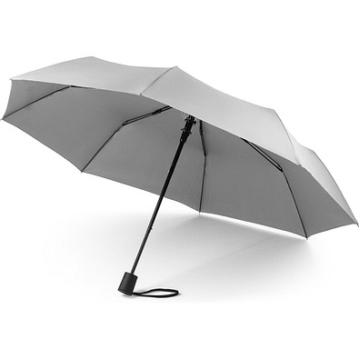 CIMONE. Faltbarer Regenschirm aus recyceltem Polyester (100% rPET) 190T Pongé mit automatischer Öffnung, Hellgrau