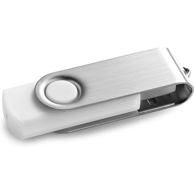 CLAUDIUS 4GB. USB-Stick 4 GB mit Metallclip, Weiß