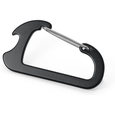 CLOSE. Karabiner aus Aluminium mi Kapselöffner, Schwarz