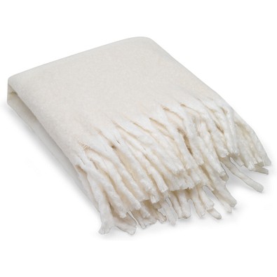 COMFY. Decke aus recyceltem Polyester (100% rPET) (300 g/m²), mit Mohair-Feeling, Beige
