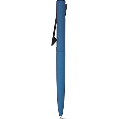 CONVEX. Recyceltes Aluminium (100% rAL) - und Recyceltes ABS-Kugelschreiber mit Clip, Blau