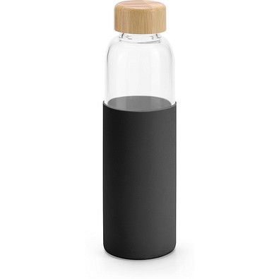 DAKAR. Flasche aus Bambus und Borosilikatglas 600 ml, Schwarz