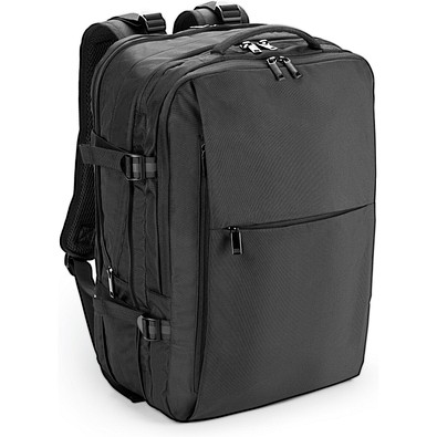 DALLAS. Hochverdichteter Reiserucksack aus recyceltem 600D-Polyester für 17.3"-Laptop, Schwarz