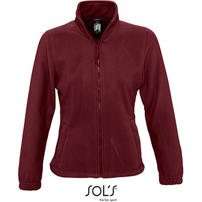 Damen Fleecejacke North, S, Burgundy