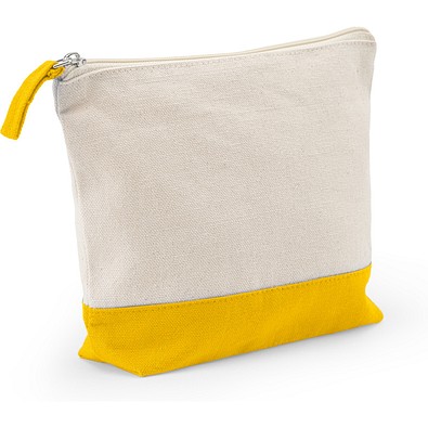 DAPHNE. Kosmetiktasche aus 100 % Baumwolle (340 g/m²), zweifarbig, Gelb