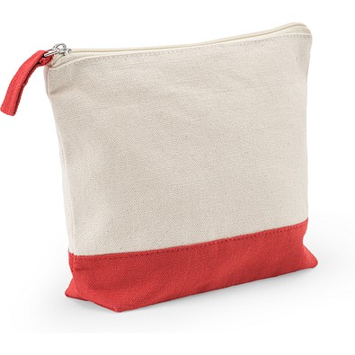 DAPHNE. Kosmetiktasche aus 100 % Baumwolle (340 g/m²), zweifarbig, Rot
