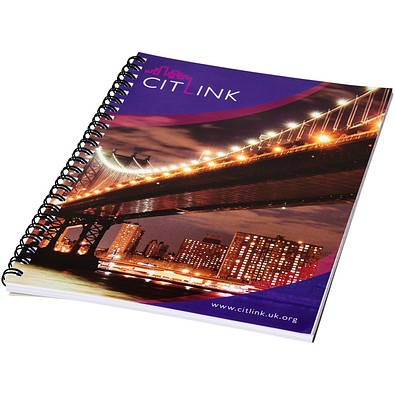 Desk-Mate® A5 Notizbuch mit Spiralbindung, weiß/schwarz, 80 pages
