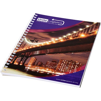 Desk-Mate® A5 Spiralnotizbuch mit bedruckter Rückseite, weiß, 80 pages