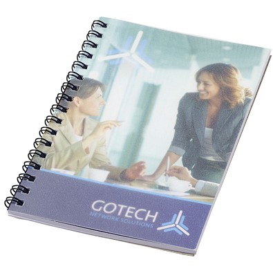 Desk-Mate® A6 Notizbuch mit Kunststoff Cover und Spiralbindung, weiß/schwarz, 50 pages