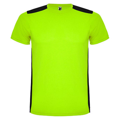 Detroit T-Shirt Unisex aus recyceltem Material, limone / schwarz, 2XL