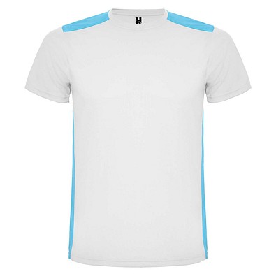 Detroit T-Shirt Unisex aus recyceltem Material, weiß / türkis, 2XL