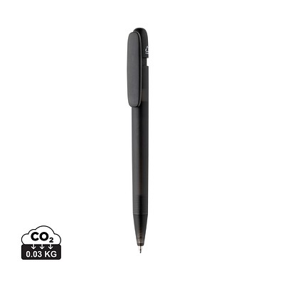 Devin transparenter Stift aus GRS zertifiziertem rABS, schwarz