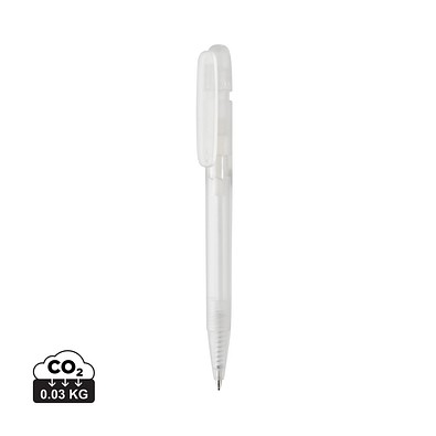 Devin transparenter Stift aus GRS zertifiziertem rABS, weiß