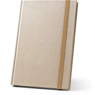 DICKINSON. A5-Notizbuch mit festem Einband, hergestellt aus Zuckerrohrpapier (80 % zuckerrohr) mit linierten Seiten, Natur