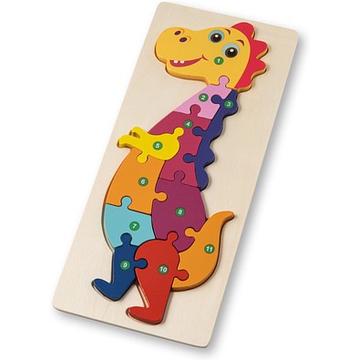 DIPLODOCO. Puzzle in Dinosaurierformat aus Kiefernsperrholz, Naturhell
