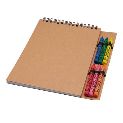 Doodle A5 Softcover Spiralnotizbuch mit Farbstiftset, natur