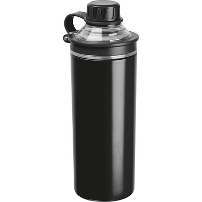 Doppelwandige Edelstahlflasche Monza,schwarz