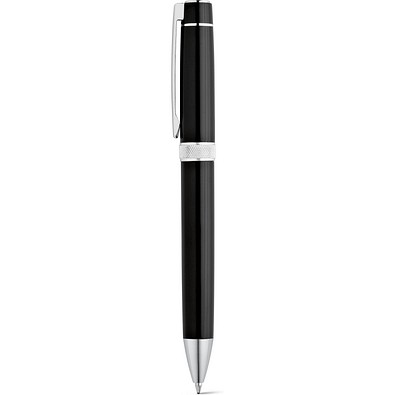 DOURO. Metall-Roller und Kugelschreiber-Set mit Clip, Schwarz
