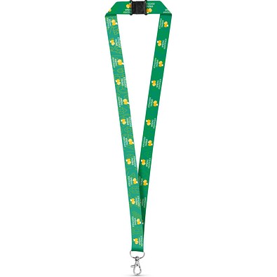 DOVER. SET Lanyard SUBLIMATION Long II (20 mm) aus recyceltem Polyester (100% rPET) mit 20 mm Schnappkarabiner und Sicherheitsverschluss, Weiß
