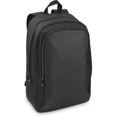 DRAMMEN. Laptop-Rucksack aus hochdichtem 600D-Recycling-Polyester, Schwarz