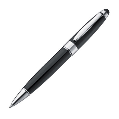 Drehkugelschreiber mit Touch-Pen Smart, blaue Mine, schwarz
